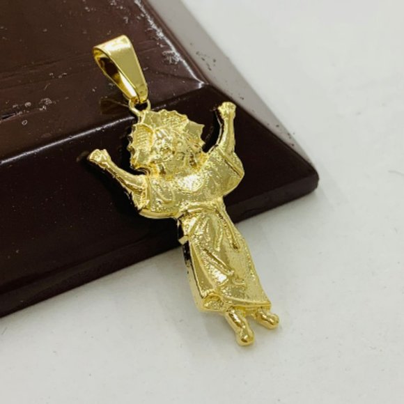 Womens Divino Nino Necklace with Mariner Chain 20" in Gold Fillled Cadena de Oro - Picture 8 of 10